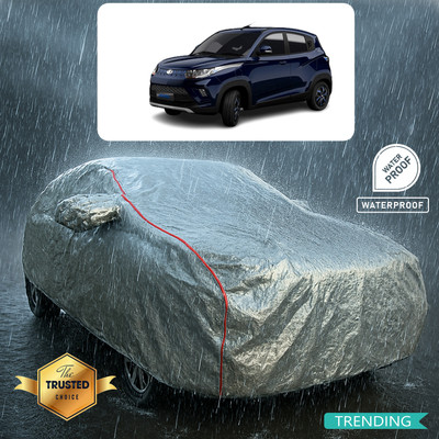 PAGORA Car Cover For Mahindra eKUV100 (With Mirror Pockets)(Silver, Red)