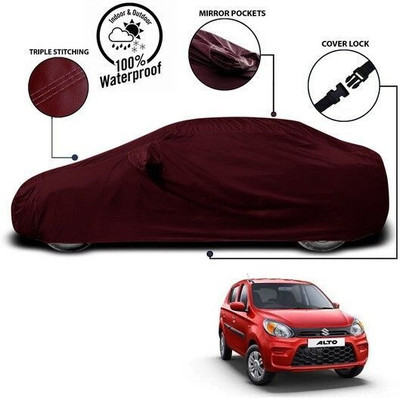 ANTHUB Car Cover For Maruti Suzuki Alto 800 (With Mirror Pockets)(Red)