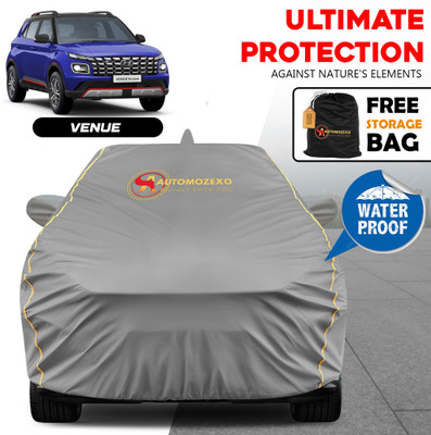 AUTOMOZEXO Car Cover For Hyundai Venue, Venue SX Plus Turbo DCT Petrol, Venue S 1.0 AT Petrol, Venue SX Diesel (With Mirror Pockets)(Grey)