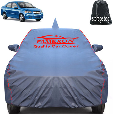 FAMEXON Car Cover For Chevrolet Aveo (With Mirror Pockets)(Grey)