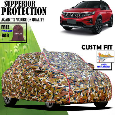 CAROXON Car Cover For Honda WRV (With Mirror Pockets)(Multicolor)