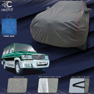 Carigiri Car Cover For Toyota Qualis, Qualis 2.0i, Qualis 2.5L, Qualis Fleet A1 (With Mirror Pockets)(Grey, Red)