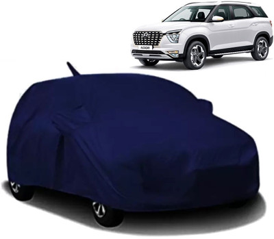MAVENS Car Cover For Hyundai Alcazar (With Mirror Pockets)(Blue)