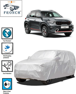 FRONCH Car Cover For Kia Sonet (With Mirror Pockets)(Silver)