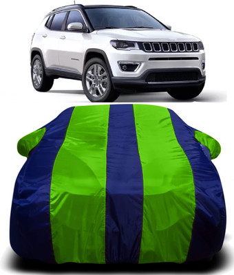 AXLOZ Car Cover For Jeep Compass (With Mirror Pockets)(Multicolor)
