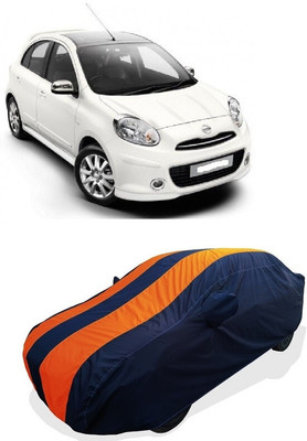 Coxtor Car Cover For Nissan Micra K13k (With Mirror Pockets)(Orange)