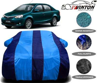 V VINTON Car Cover For Toyota Etios (With Mirror Pockets)(Multicolor)