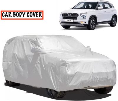 AXLOZ Car Cover For Hyundai Creta (With Mirror Pockets)(Silver)