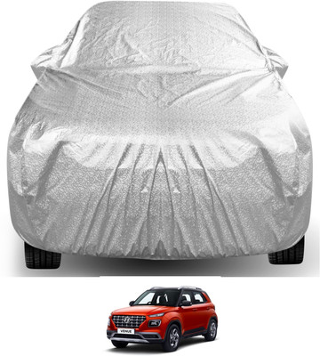 Auto Hub Car Cover For Hyundai Venue (With Mirror Pockets)(Silver)
