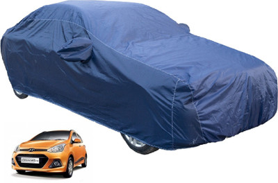 Auto Hub Car Cover For Hyundai Grand i10 (With Mirror Pockets)(Blue)