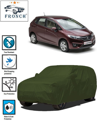 FRONCH Car Cover For Honda Jazz (With Mirror Pockets)(Green)