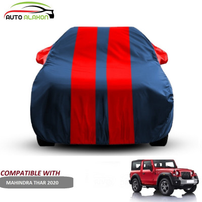 AUTO ALAXON Car Cover For Mahindra Thar (With Mirror Pockets)(Blue, Red, For 2020 Models)