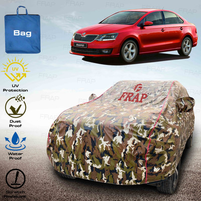 Frap Car Cover For Skoda Rapid (With Mirror Pockets)(Multicolor, Red)