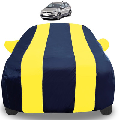 Auto Hub Car Cover For Volkswagen Polo Cross (With Mirror Pockets)(Yellow)