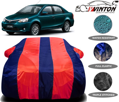 V VINTON Car Cover For Toyota Etios (With Mirror Pockets)(Multicolor)