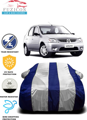 FUZICON Car Cover For Mahindra Logan (With Mirror Pockets)(White, Blue)