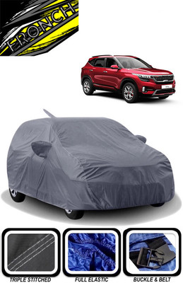 FRONCH Car Cover For Kia Seltos GTX Plus AT 1.5 Diesel (With Mirror Pockets)(Grey)