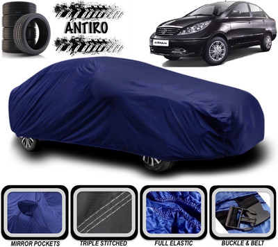 ANTIRO Car Cover For Tata Manza (With Mirror Pockets)(Blue)