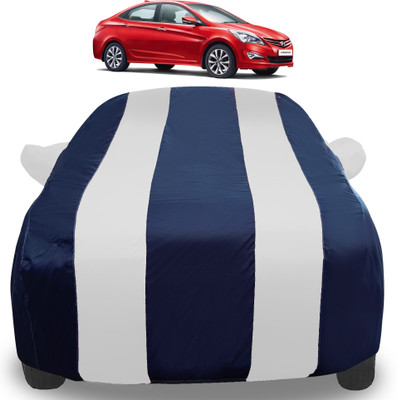 Auto Hub Car Cover For Hyundai Fluidic Verna (With Mirror Pockets)(Silver)