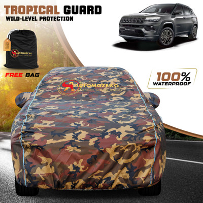 AUTOMOZEXO Car Cover For Jeep Compass (With Mirror Pockets)(Multicolor)
