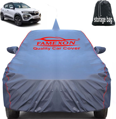 FAMEXON Car Cover For Renault Kwid, Kwid AMT, Kwid EV, Kwid RXT Petrol (With Mirror Pockets)(Grey)