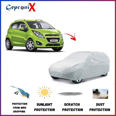 GEPRONIX Car Cover For Chevrolet Beat (Without Mirror Pockets)(Silver)