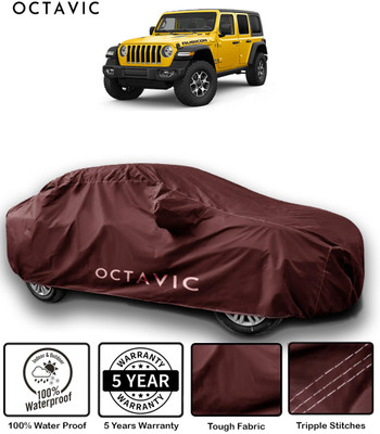 octavic Car Cover For Jeep Wrangler (With Mirror Pockets)(Maroon)