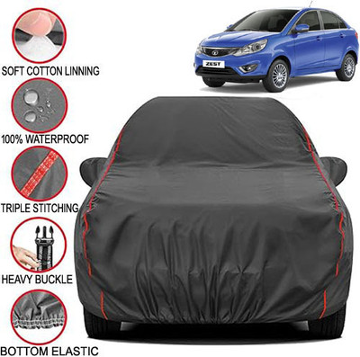 Telescope Car Cover For Tata Zest (With Mirror Pockets)(Grey, For 2014, 2015, 2016, 2017, 2018 Models)