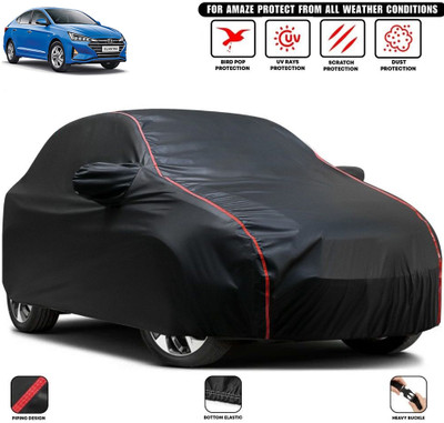 THE REAL ARV Car Cover For Hyundai Elantra, Elantra 1.6 CRDI, Elantra 1.8i, Elantra 2.0 S MT, Elantra 2.0 SX (O) AT, Elantra Fluidic, Elantra GLS (With Mirror Pockets)(Black)