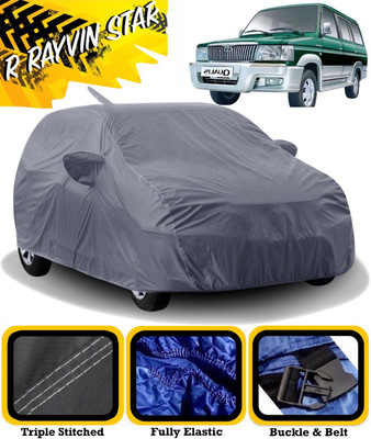R Rayvin Star Car Cover For Toyota Qualis (With Mirror Pockets)(Grey)