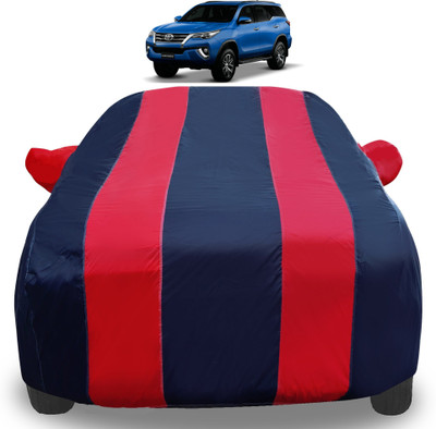Auto Hub Car Cover For Toyota New Fortuner (With Mirror Pockets)(Red)