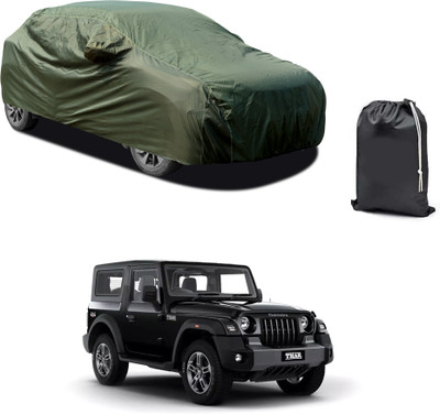 GOSHIV-car and bike accessories Car Cover For Mahindra Thar (With Mirror Pockets)(Green)