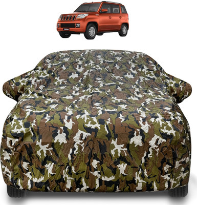 Auto Hub Car Cover For Mahindra TUV 300 (With Mirror Pockets)(Brown)