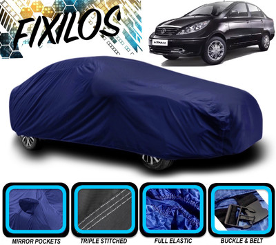 FIXILOS Car Cover For Tata Manza (With Mirror Pockets)(Blue)