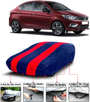 RWT Car Cover For Tata Tigor (With Mirror Pockets)(Red, Blue)