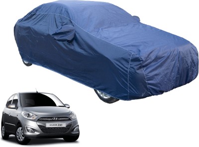 MOCKHE Car Cover For Hyundai i10 (With Mirror Pockets)(Blue)