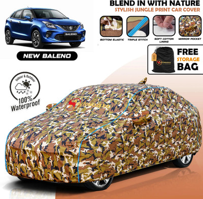 AUTOMOZEXO Car Cover For Maruti Suzuki Baleno (With Mirror Pockets)(Multicolor)