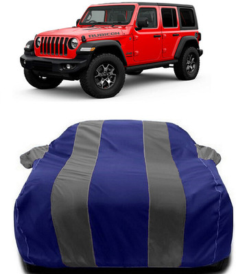 Autoprime Car Cover For Jeep Wrangler (With Mirror Pockets)(Grey, Blue)