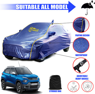 AUTOBIRSA Car Cover For Tata Punch (With Mirror Pockets)(Silver, Blue, For 2024 Models)