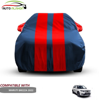 AUTO ALAXON Car Cover For Maruti Vitara Brezza (With Mirror Pockets)(Blue, Red, For 2022 Models)