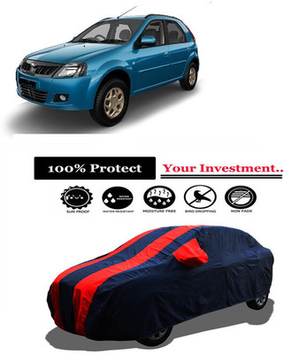 Amexride Car Cover For Mahindra E Verito D6 (With Mirror Pockets)(Red)