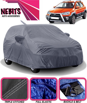 NEBITS Car Cover For Toyota Etios Cross (With Mirror Pockets)(Grey)