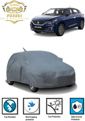 POSUKI Car Cover For Maruti Suzuki Baleno (With Mirror Pockets)(Grey)