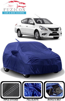 FUZICON Car Cover For Nissan Almera 1.8 SVE (With Mirror Pockets)(Blue)