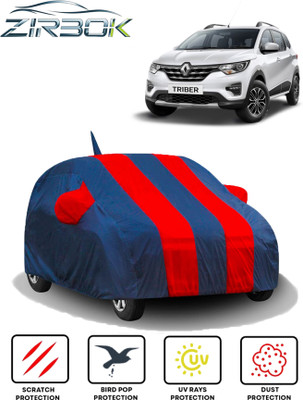 ZIRBOK Car Cover For Renault Triber (With Mirror Pockets)(Red, Blue)