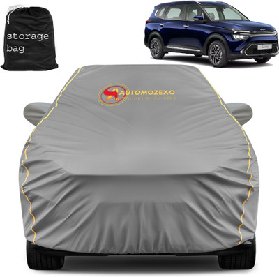 AUTOMOZEXO Car Cover For Kia Carens (With Mirror Pockets)(Grey)