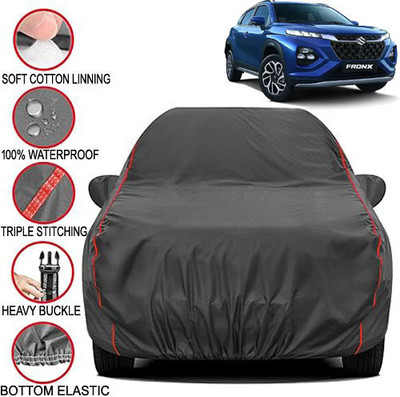 Telescope Car Cover For Maruti Suzuki Fronx (With Mirror Pockets)(Grey, For 2023, 2024 Models)