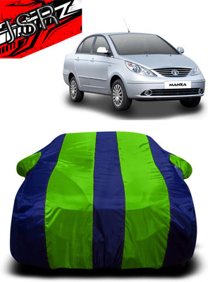 J S R Car Cover For Tata Manza (With Mirror Pockets)(Green, Blue)