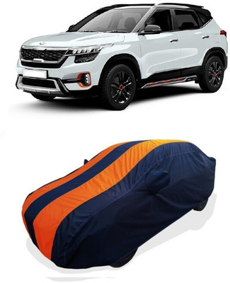 Coxtor Car Cover For Kia Seltos GTX 1.4 Dual Tone (With Mirror Pockets)(Orange)