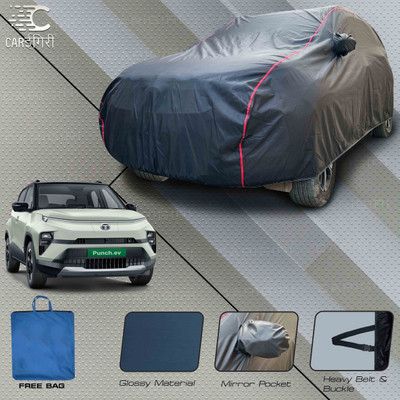 Carigiri Car Cover For Tata Punch EV, Punch (With Mirror Pockets)(Grey, Red, For 2024 Models)